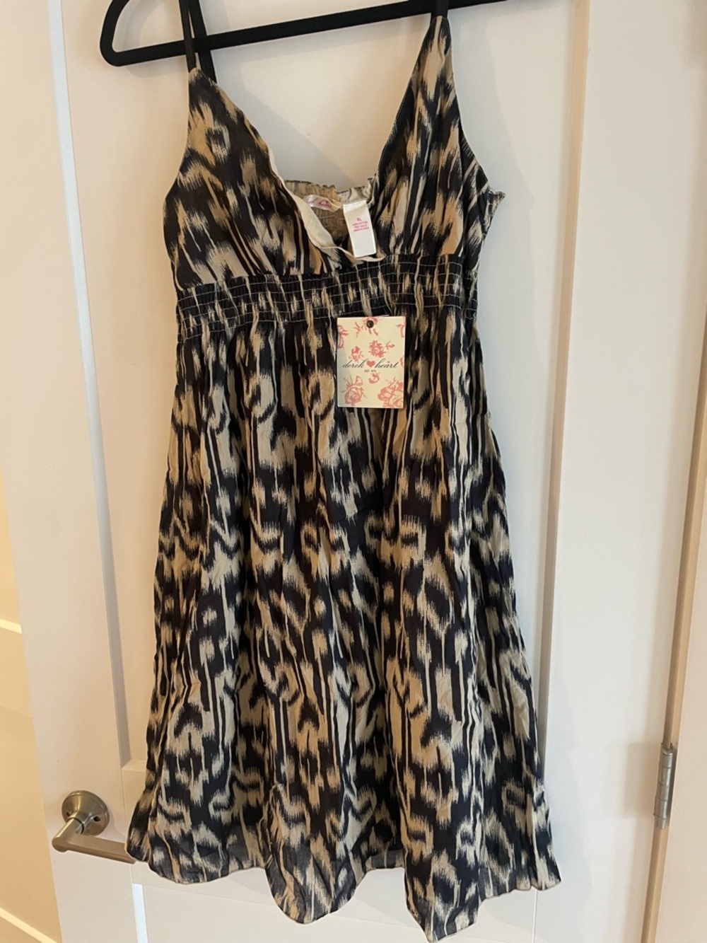 Beautiful Black/Cream Printed Strap Dress